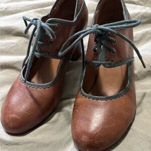 Miz Mooz Brown and Blue Heels